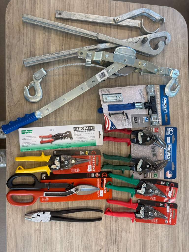 Professional tools and metal fabrication equipment
