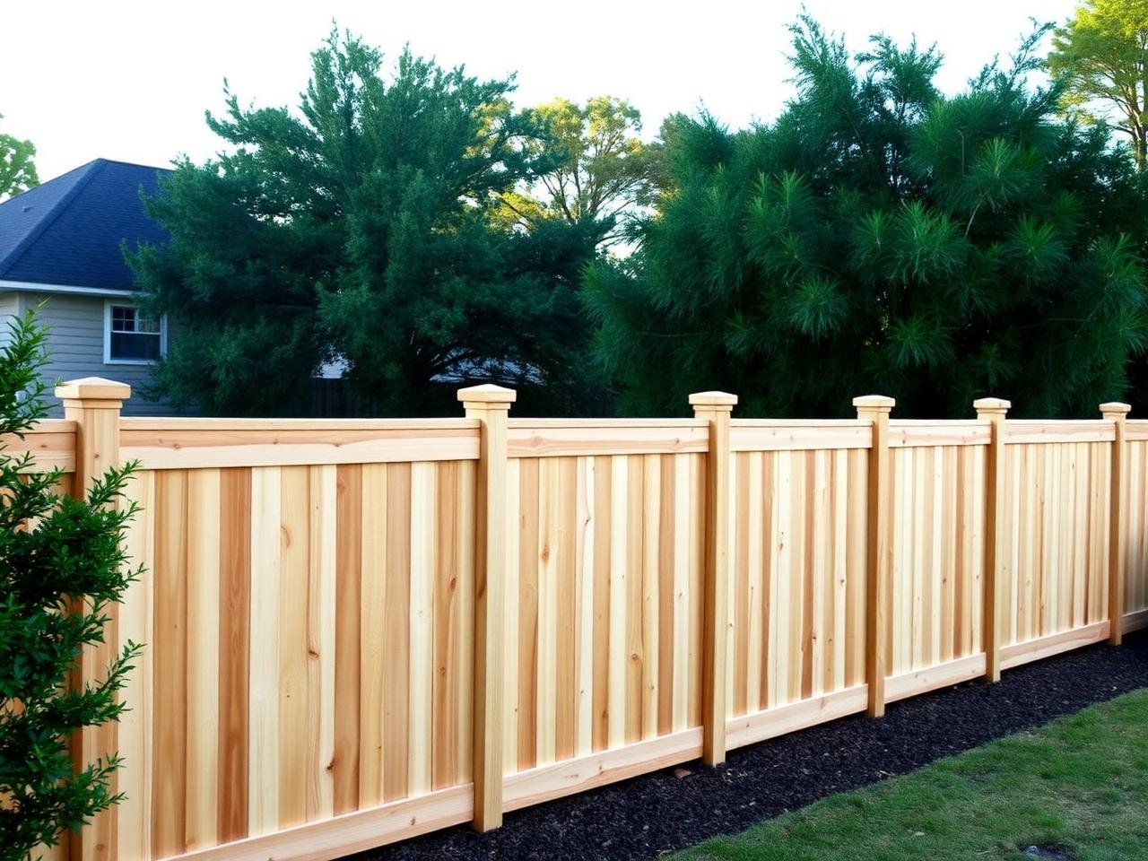 Residential cedar privacy fence